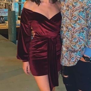 Off the shoulder mini dress